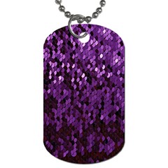 Sequins  White Purple Dog Tag (one Side) by Pakrebo