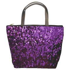 Sequins  White Purple Bucket Bag