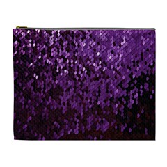 Sequins  White Purple Cosmetic Bag (xl) by Pakrebo