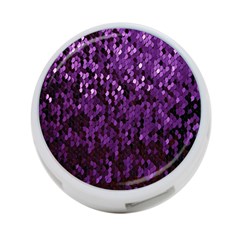 Sequins  White Purple 4-port Usb Hub (two Sides) by Pakrebo