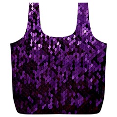 Sequins  White Purple Full Print Recycle Bag (xl) by Pakrebo