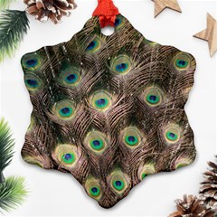 Bird Peacock Tail Feathers Snowflake Ornament (two Sides) by Pakrebo