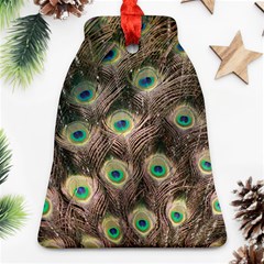 Bird Peacock Tail Feathers Bell Ornament (two Sides) by Pakrebo