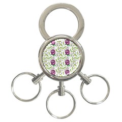 Default Texture Background Floral 3-ring Key Chain by Pakrebo