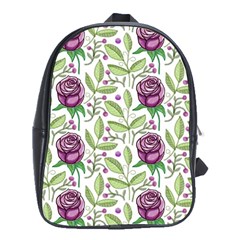 Default Texture Background Floral School Bag (xl) by Pakrebo