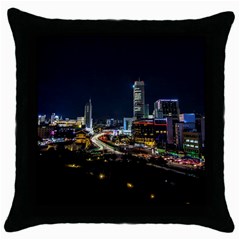 Night City Seoul Travel Korea Sky Throw Pillow Case (black) by Pakrebo