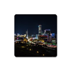 Night City Seoul Travel Korea Sky Square Magnet by Pakrebo