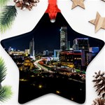 Night City Seoul Travel Korea Sky Star Ornament (Two Sides) Front