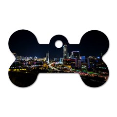 Night City Seoul Travel Korea Sky Dog Tag Bone (one Side) by Pakrebo