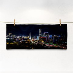 Night City Seoul Travel Korea Sky Hand Towel by Pakrebo