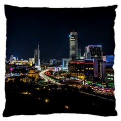 Night City Seoul Travel Korea Sky Large Cushion Case (one Side) by Pakrebo