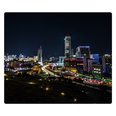 Night City Seoul Travel Korea Sky Double Sided Flano Blanket (small)  by Pakrebo