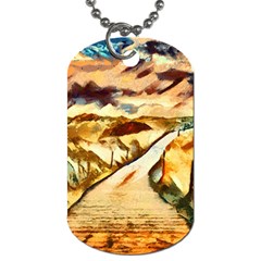 Painting Expressive Colors Texture Dog Tag (one Side) by Pakrebo