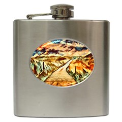 Painting Expressive Colors Texture Hip Flask (6 Oz) by Pakrebo