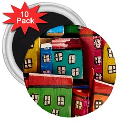 Houses Handmade Cultural 3  Magnets (10 Pack)  by Pakrebo