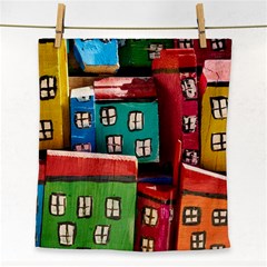 Houses Handmade Cultural Face Towel by Pakrebo