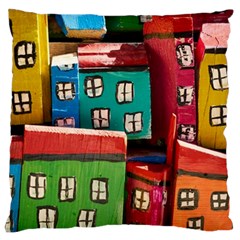 Houses Handmade Cultural Large Cushion Case (two Sides) by Pakrebo