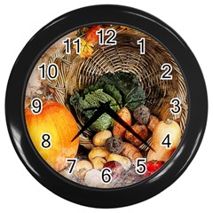 Pumpkin Vegetables Autumn Wall Clock (black) by Pakrebo