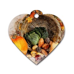 Pumpkin Vegetables Autumn Dog Tag Heart (two Sides) by Pakrebo