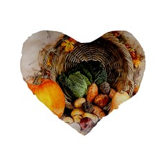 Pumpkin Vegetables Autumn Standard 16  Premium Heart Shape Cushions by Pakrebo