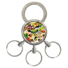 Eat Food Background Art Color 3-ring Key Chain by Pakrebo