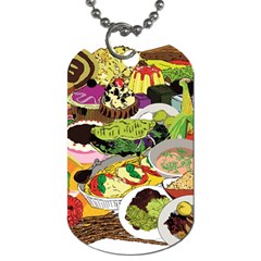 Eat Food Background Art Color Dog Tag (one Side) by Pakrebo