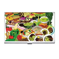 Eat Food Background Art Color Business Card Holder by Pakrebo