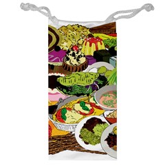 Eat Food Background Art Color Jewelry Bag by Pakrebo