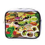 Eat Food Background Art Color Mini Toiletries Bag (One Side) Front