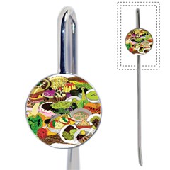 Eat Food Background Art Color Book Mark by Pakrebo