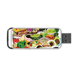 Eat Food Background Art Color Portable Usb Flash (two Sides) by Pakrebo