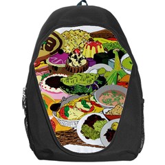 Eat Food Background Art Color Backpack Bag by Pakrebo