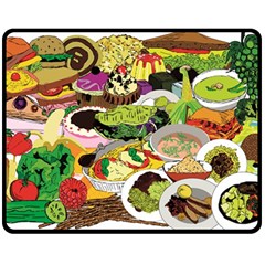 Eat Food Background Art Color Double Sided Fleece Blanket (medium)  by Pakrebo