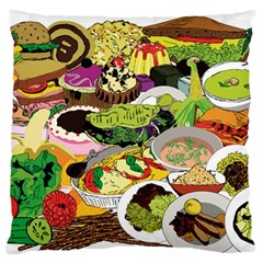 Eat Food Background Art Color Standard Flano Cushion Case (two Sides) by Pakrebo