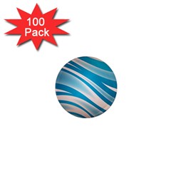 Background Abstract Blue Wavy 1  Mini Magnets (100 Pack)  by Pakrebo