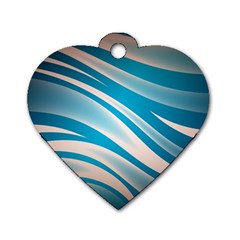 Background Abstract Blue Wavy Dog Tag Heart (two Sides) by Pakrebo