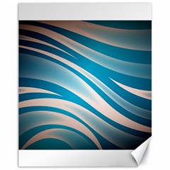 Background Abstract Blue Wavy Canvas 11  X 14  by Pakrebo