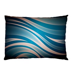 Background Abstract Blue Wavy Pillow Case by Pakrebo