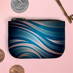 Background Abstract Blue Wavy Mini Coin Purse by Pakrebo