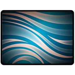 Background Abstract Blue Wavy Fleece Blanket (large)  by Pakrebo