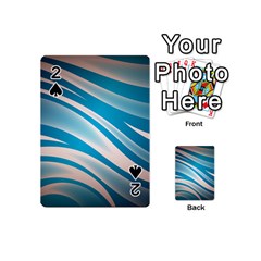 Background Abstract Blue Wavy Playing Cards Double Sided (mini) by Pakrebo