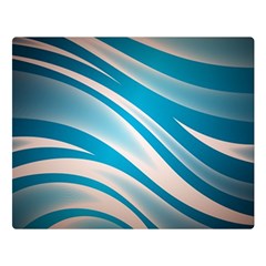 Background Abstract Blue Wavy Double Sided Flano Blanket (large)  by Pakrebo