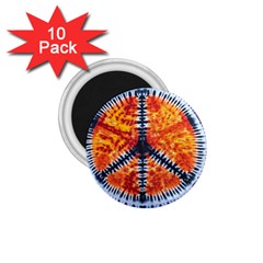 Tie Dye Peace Sign 1 75  Magnets (10 Pack)  by Pakrebo