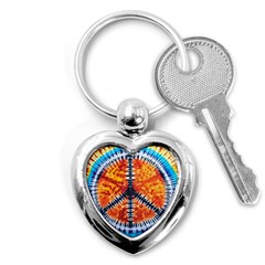 Tie Dye Peace Sign Key Chain (heart) by Pakrebo