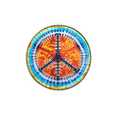 Tie Dye Peace Sign Hat Clip Ball Marker (10 Pack) by Pakrebo