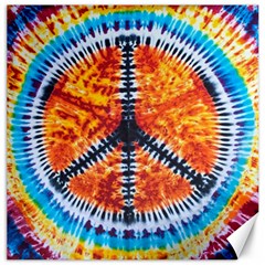 Tie Dye Peace Sign Canvas 16  X 16  by Pakrebo