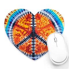 Tie Dye Peace Sign Heart Mousepads by Pakrebo