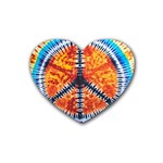 Tie Dye Peace Sign Heart Coaster (4 pack)  Front