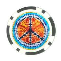 Tie Dye Peace Sign Poker Chip Card Guard by Pakrebo