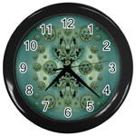 Tree In Golden Meditative Frames Wall Clock (Black) Front